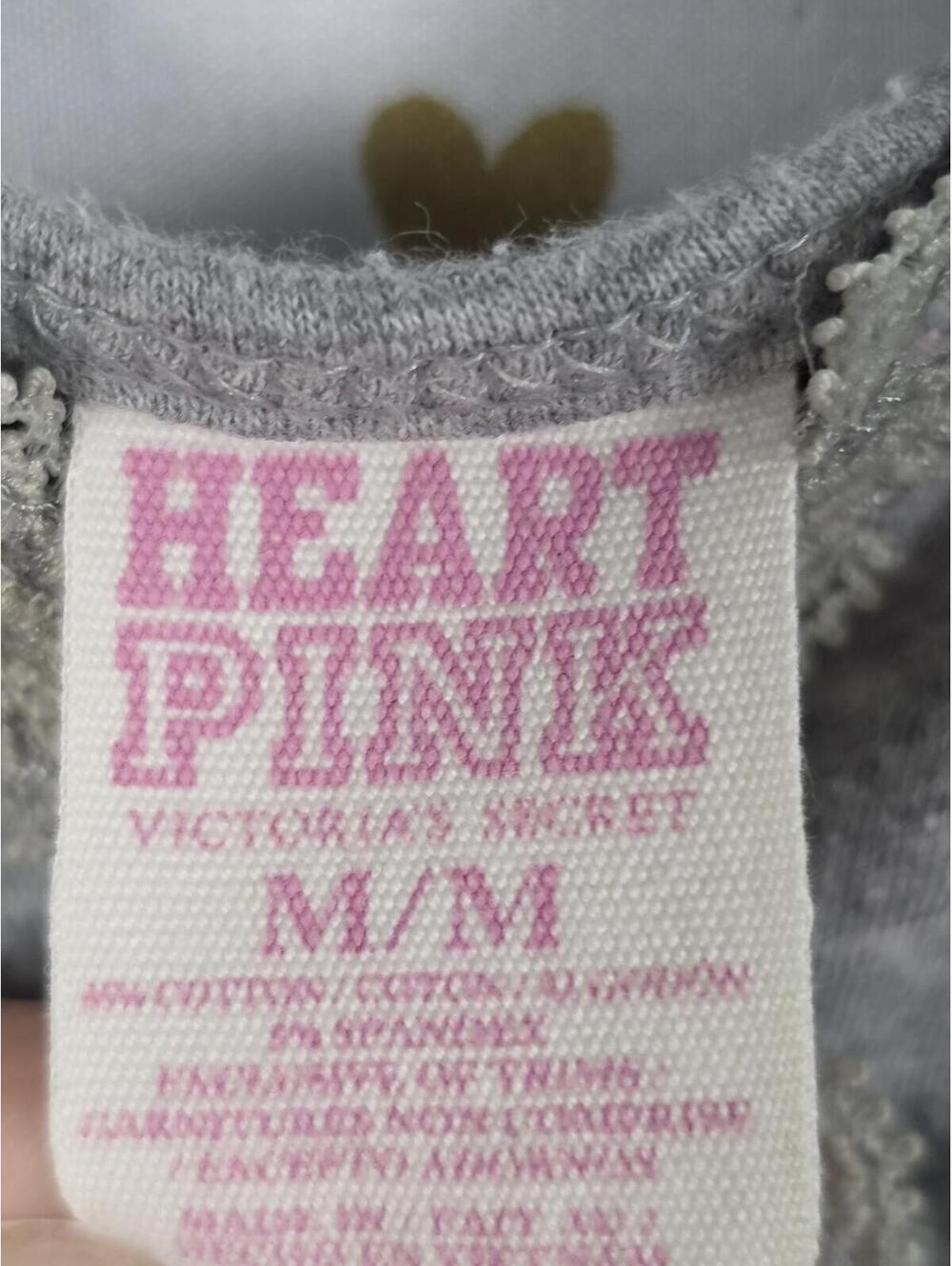 Victorias Secret PINK Grey Tank Top Mini Dress Vintage HEART y2k MEDIUM - Picture 4 of 7
